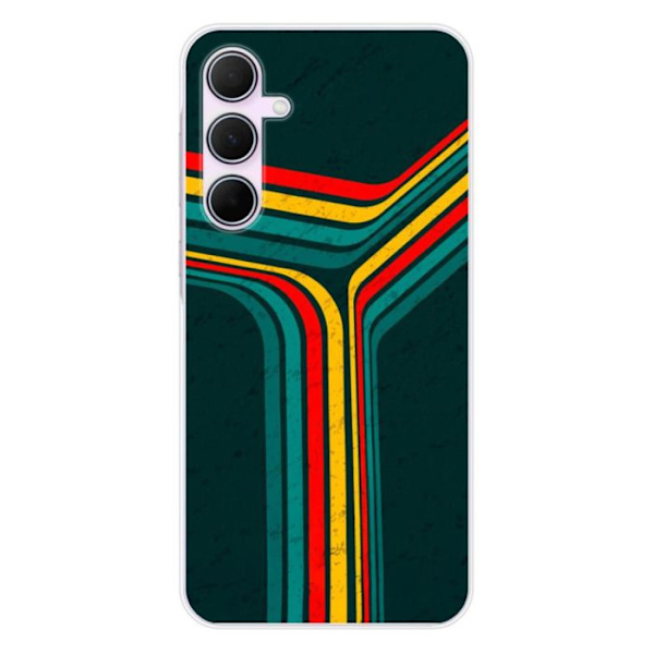 Siliconfodral - Kompatibel med Samsung Galaxy A55 5G - retro linjer design Transparent