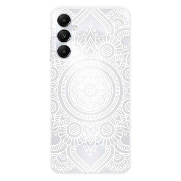 Siliconfodral - Kompatibel med Samsung Galaxy A25 - mandala design i vitt Transparent
