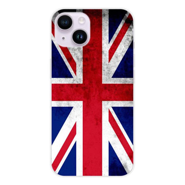 Silikonskal - Kompatibel med Apple iPhone 15 - design med Englands flagga Transparent