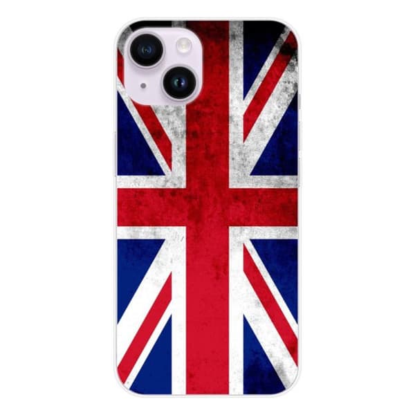 Siliconfodral - Kompatibel med Apple iPhone 14 - design med Englands flagga Transparent