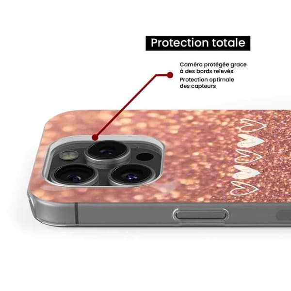 Siliconefutter - Kompatibel med Samsung Galaxy A35 5G - design med hjärtglitter Transparent