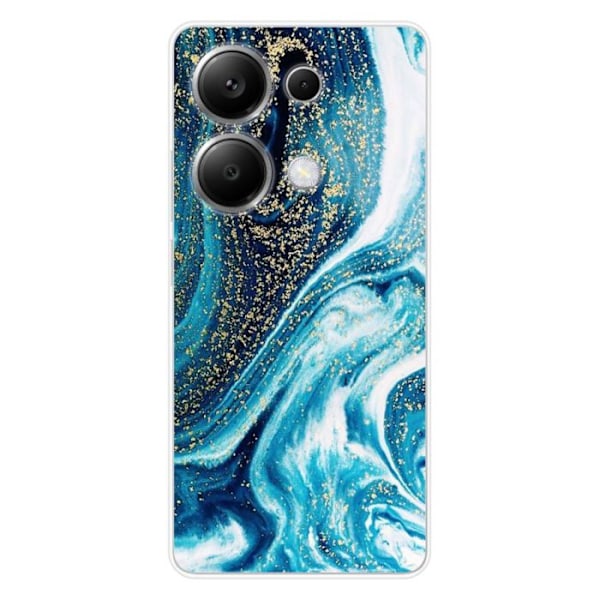 Siliconfodral - Kompatibel med Xiaomi Redmi Note 13 Pro 4G - design i glittrande blå marmor Transparent