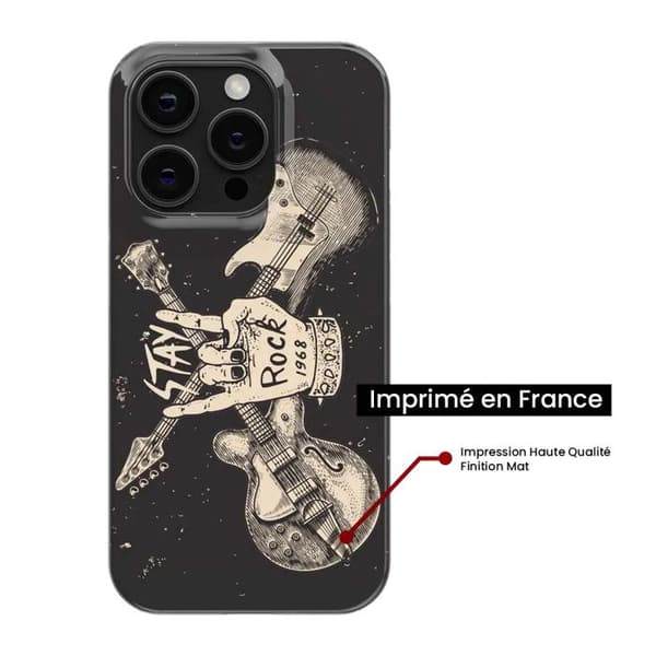 Silicone-case - Kompatibel med Apple iPhone 16 Plus - design stay rock Transparent