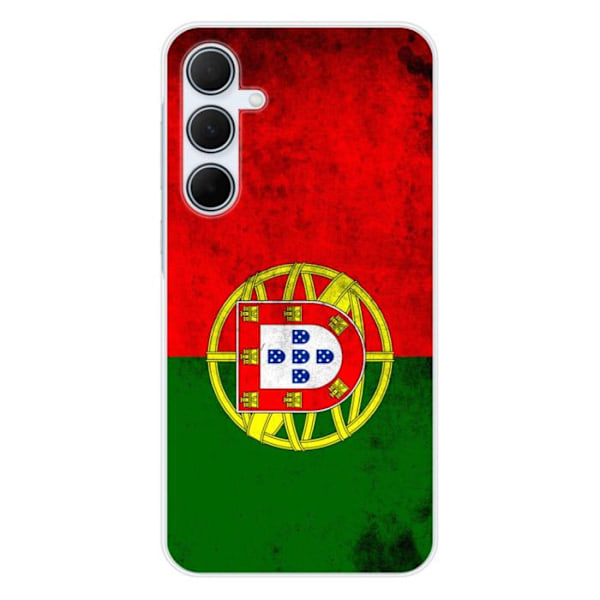 Siliconfodral - Kompatibel med Samsung Galaxy A35 5G - design med Portugal flagga Transparent
