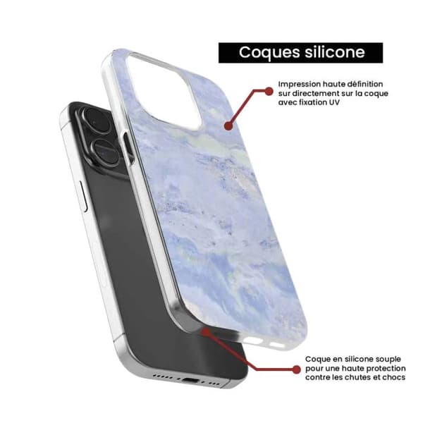 Silicone-fodral - Kompatibel med Xiaomi Redmi Note 12 Pro Plus - design i blåmarmor Transparent