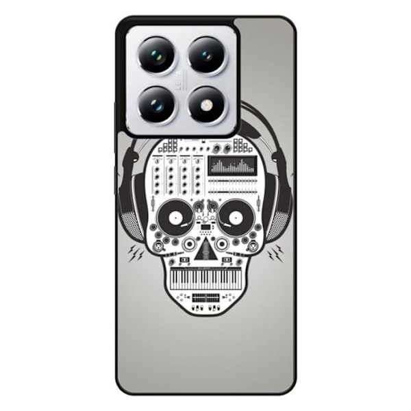 Siliconfodral med förstärkt tryck som är kompatibelt med Xiaomi 14T 4G Skull Musik Transparent