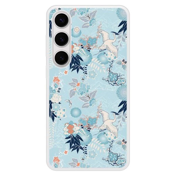 Förstärkt silikonfodral med tryck kompatibelt med Samsung Galaxy S24 Plus Kimono Transparent