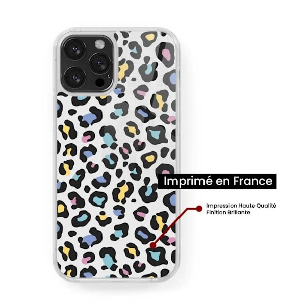 Siliconfodral med förstärkt tryck kompatibel med Samsung Galaxy S24 FE, färgglad leopard Transparent