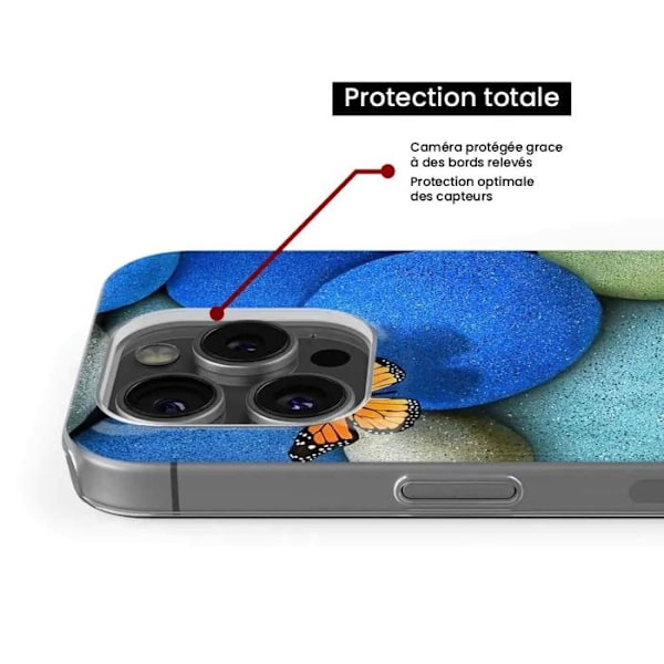 Tryckt silikonfodral som är kompatibelt med Samsung Galaxy A55 5G Blue Pebble Butterfly Transparent
