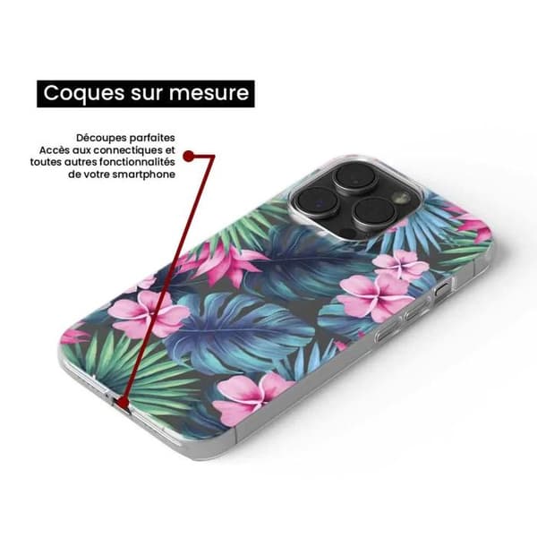 Siliconefodral - Kompatibel med Apple iPhone 16 Pro - tropisk akvarelldesign Transparent