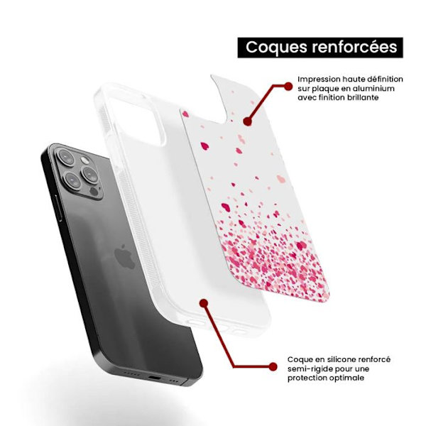 Förstärkt hård skal - Kompatibel med Samsung Galaxy A25 - design med rosa hjärnkonfetti Transparent
