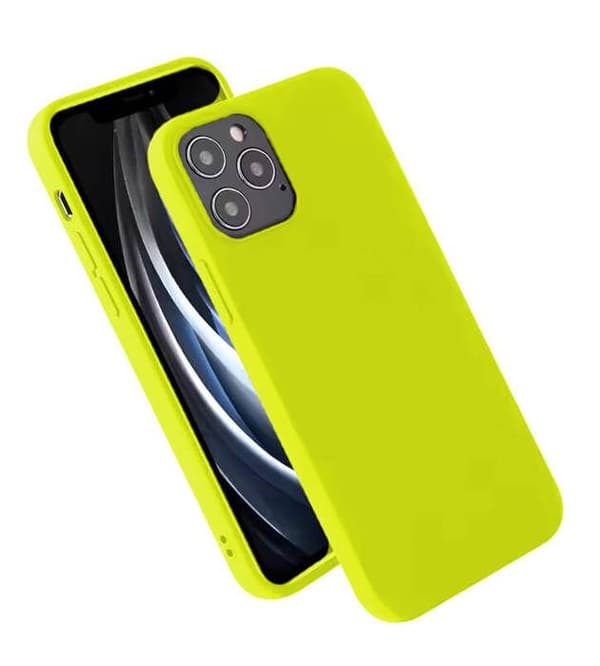 Gul fluorescerande silikonfodral - Kompatibel med Apple iPhone 12 Mini fluorescerande gul