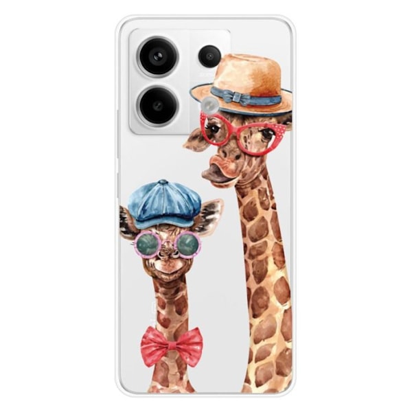 Siliconfodral - Kompatibelt med Xiaomi Redmi Note 13 Pro 5G - rolig design med giraff Transparent