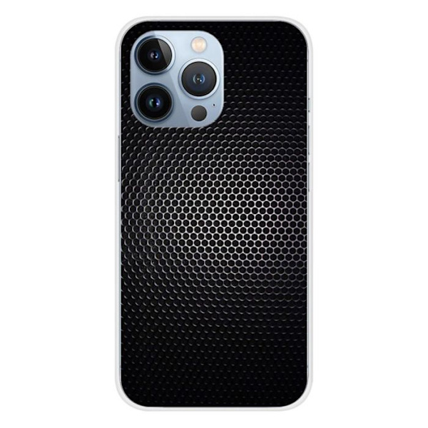 Silikonfodral - Kompatibel med Apple iPhone 13 Pro - design mörk metall Transparent