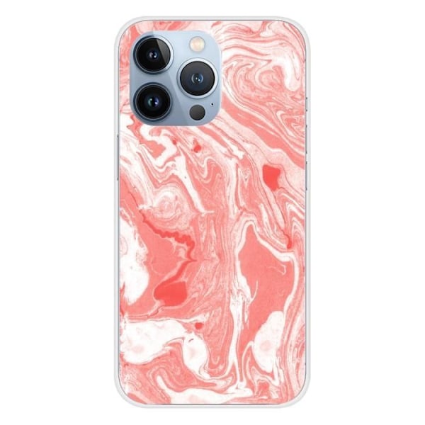 Tryckt silikonfodral som är kompatibelt med iPhone 13 Pro Pink Marble