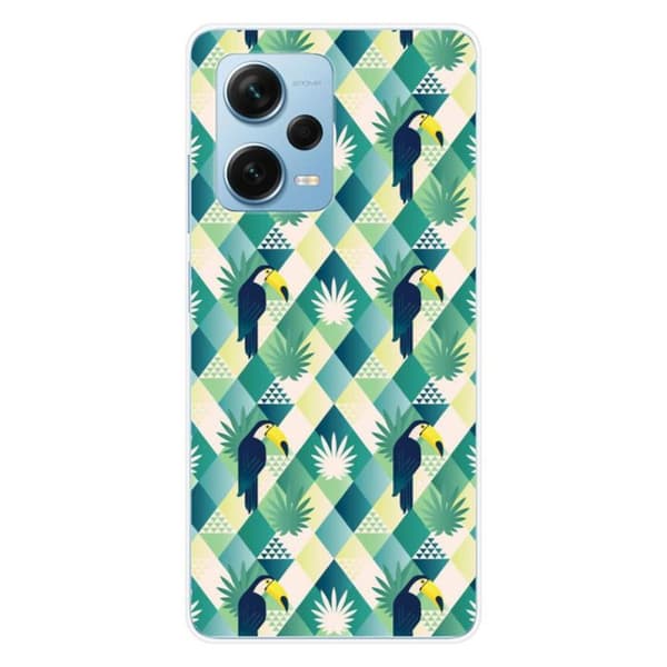 Siliconcase - Kompatibel med Xiaomi Redmi Note 12 Pro Plus - design av tukan i diamanternas mönster Transparent