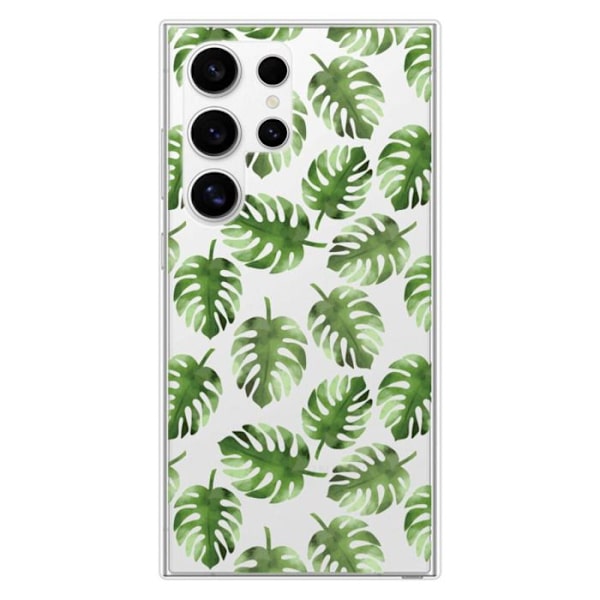 Siliconfodral - Kompatibel med Samsung Galaxy S24 Ultra - design av monstera blad Transparent