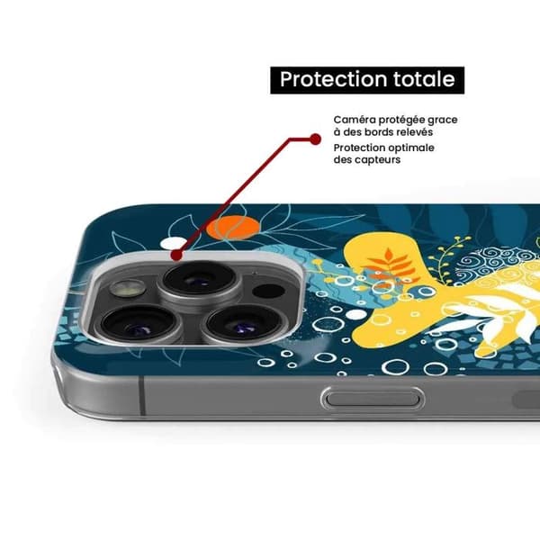 Silicone-skal - Kompatibel med Apple iPhone 15 - design havblommor Transparent