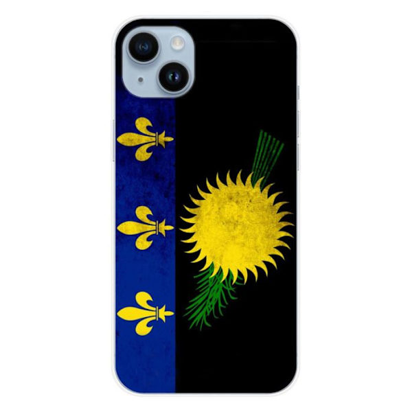 Silicone-fodral - Kompatibel med Apple iPhone 15 Plus - design med Guadeloupe-flaggan Transparent