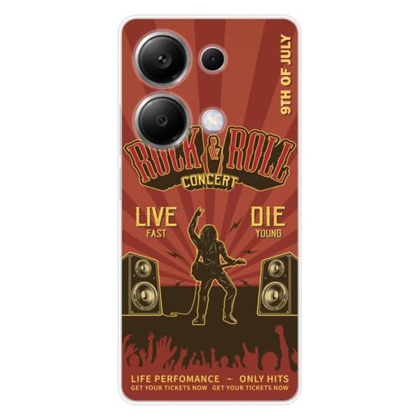 Siliconefodral - Kompatibel med Xiaomi Redmi Note 13 Pro 4G - rock and roll design Transparent