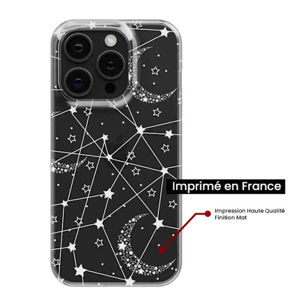 Siliconfodral med tryck kompatibel med Samsung Galaxy M15 5G Stjärnlösningar Transparent
