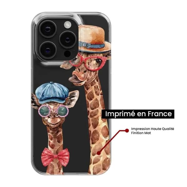 Siliconehölje - Kompatibel med Apple iPhone 13 - rolig giraffdesign Transparent
