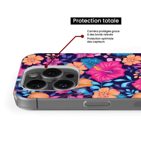 Siliconfodral - Kompatibel med Apple iPhone 15 Plus - design med exotiska blommor Transparent