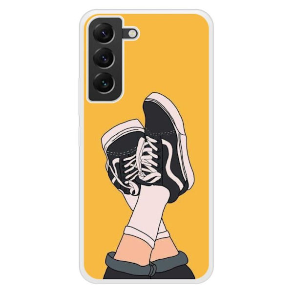Siliconförstärkta tryckta skal kompatibelt med Samsung Galaxy S22 Plus Sneakers Transparent