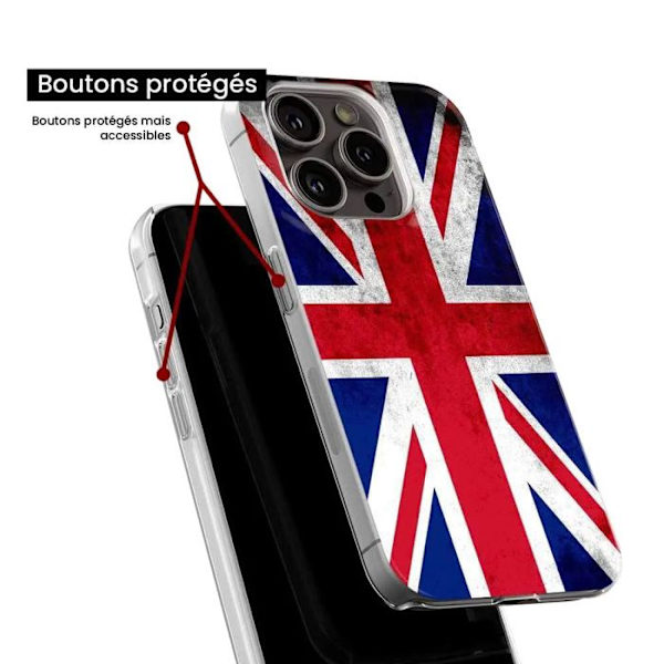 Silicone-fodral - Kompatibel med Apple iPhone 15 Plus - design med Englands flagga Transparent