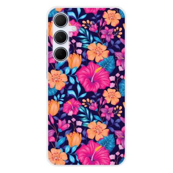 Coque i silikon med tryck - 1001 Coques - Galaxy A35 5G - Exotiska blommor - Optimal skydd - Mjuk Transparent