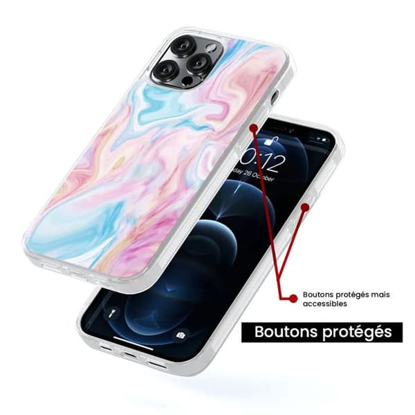 Coque i silikon förstärkt med tryck kompatibel med Apple iPhone 16 Soap Transparent