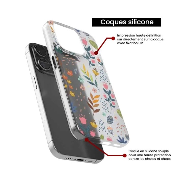 Siliconfodral med tryck kompatibel med Samsung Galaxy A15 Färgglada blommor Transparent