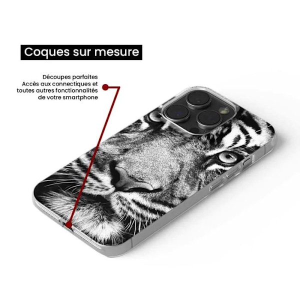 Siliconfodral - Kompatibel med Xiaomi Redmi 14C 4G - design med vit och svart tiger Transparent