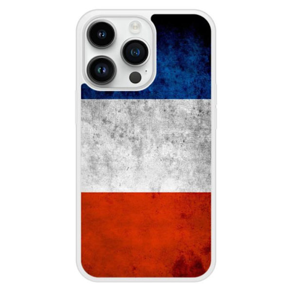 Siliconfodral med förstärkning, tryckt, kompatibel med Apple iPhone 14 Pro, Frankrikes flagga Transparent