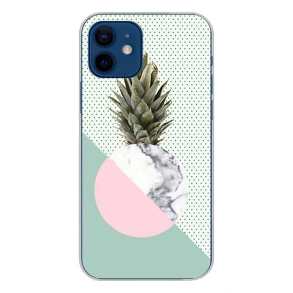 Tryckt silikonfodral som är kompatibelt med iPhone 12 Pineapple marmor