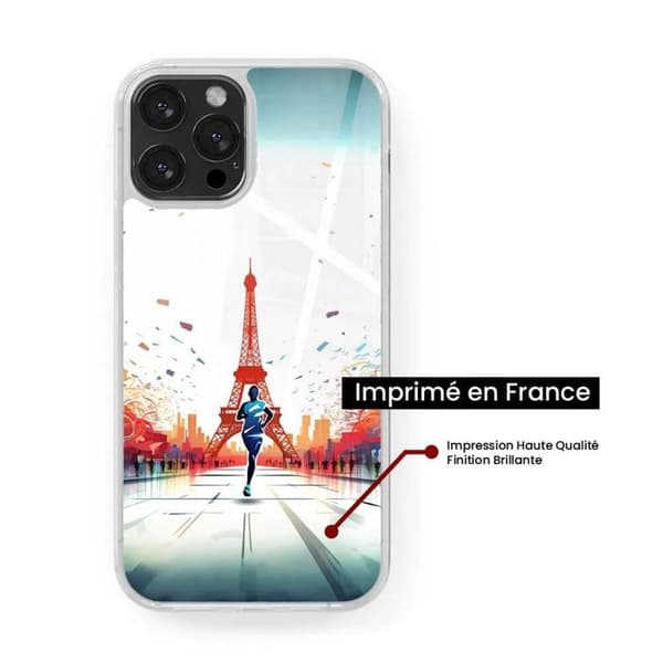 Förstärkt silikonskal med tryck kompatibelt med Apple iPhone 16 Pro Max Olympiska spelen Transparent