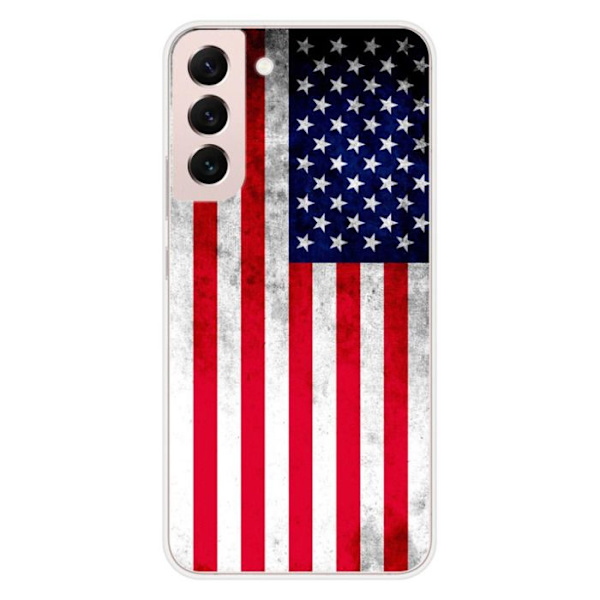 Siliconfodral - Kompatibel med Samsung Galaxy S22 Plus - design med USA:s flagga Transparent