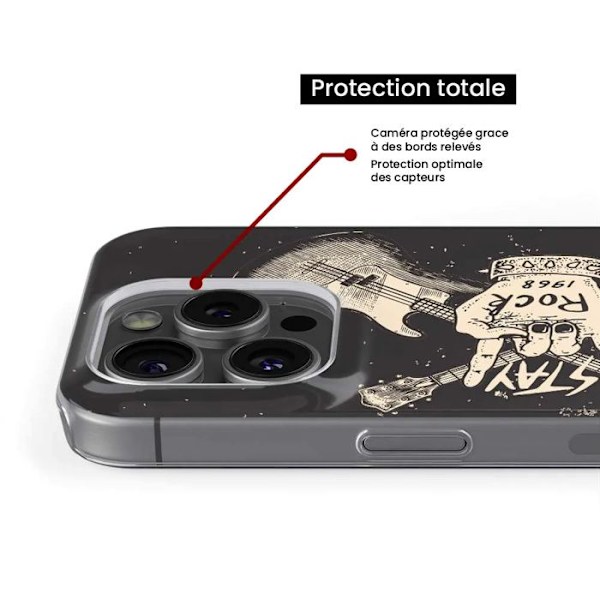 Siliconeskal - Kompatibel med Apple iPhone 14 Plus - design stay rock Transparent