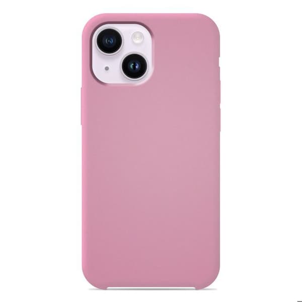 Coque silicone Soft Touch - Apple - iPhone 14 - Rosa - Antichock - Trådlös laddning rosa
