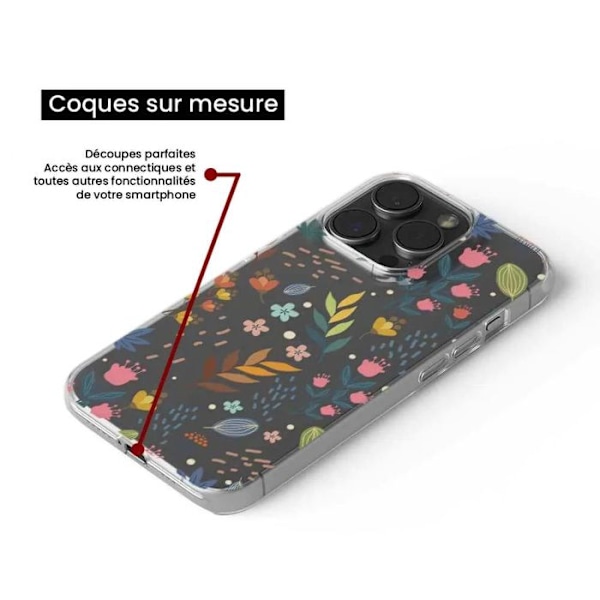 Siliconfodral med tryck kompatibelt med Xiaomi Redmi Note 13 5G Färgglada blommor Transparent