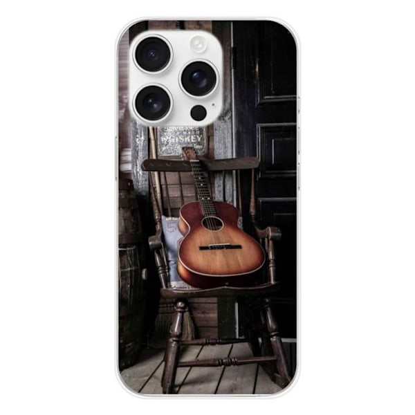 Siliconfodral - Kompatibel med Apple iPhone 16 Pro - gitardesign Transparent