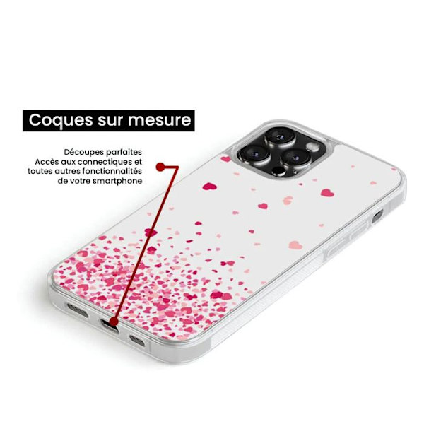 Siliconförstärkt tryckt skal kompatibel med Samsung Galaxy S23, rosa hjärnkonfetti Transparent