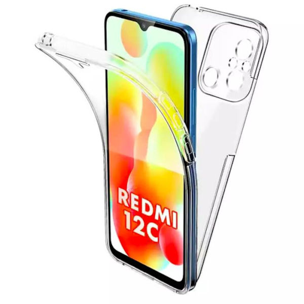 Heltäckande 360°- Kompatibel med Xiaomi Redmi 12C – Dubbel transparent skydd Transparent