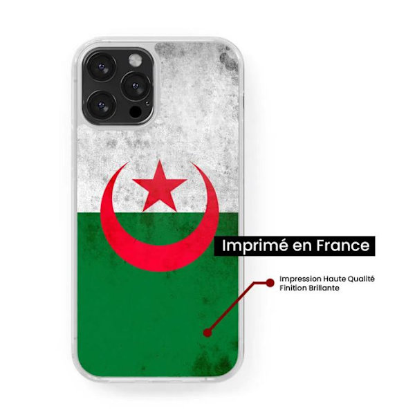 Siliconförstärkt tryckt hölje kompatibelt med Samsung Galaxy S23 Plus Algeriets flagga Transparent
