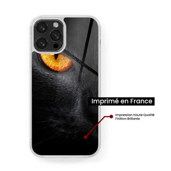Siliconfodral med förstärkning, tryckt, kompatibel med Apple iPhone 14 Plus Panteröga Transparent