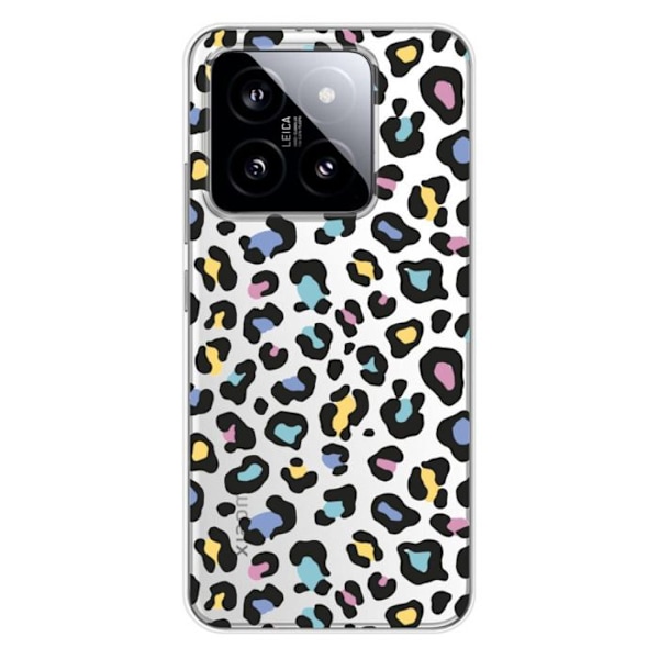 Siliconefodral Med Tryck - 1001 Fodral - Xiaomi 14 Pro - Färgglad Leopard - Mjuk - Optimal Skydd Transparent