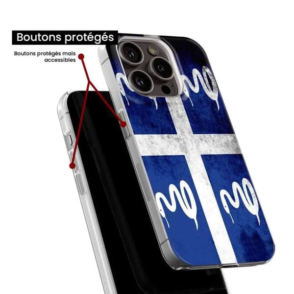 Siliconfodral - Kompatibel med Apple iPhone 16 Pro - design med Martinique-flaggan Transparent