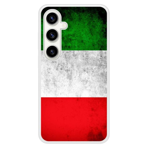 Siliconeförstärkt tryckt skal kompatibelt med Samsung Galaxy S23 FE Italiens flagga Transparent