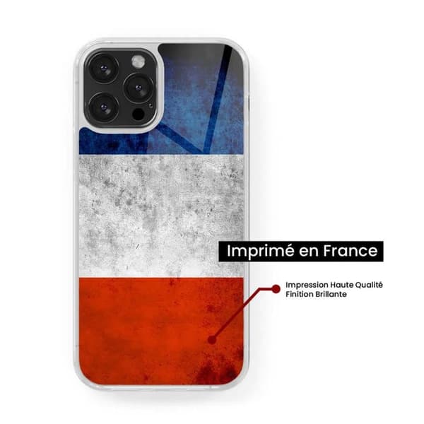 Förstärkt silikonfodral med tryck kompatibelt med Apple iPhone 15 Frankrikes flagga Transparent