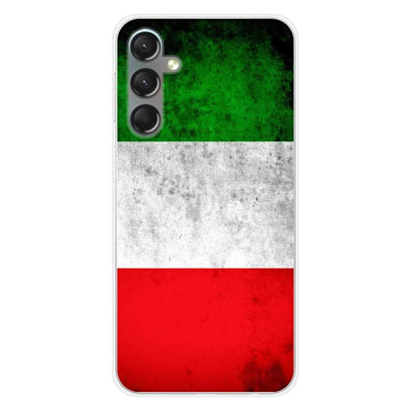 Siliconefodral - Kompatibel med Samsung Galaxy A24 4G - design med den italienska flaggan Transparent